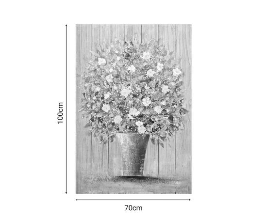 Πίνακας σε καμβά Flowerpot Inart 70x3x100εκ - ΠΙΝΑΚΕΣ στο Milonadakis.gr