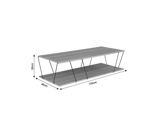 Tραπέζι σαλονιού Tars pakoworld οακ-μαύρο 120x48x30εκ - ΤΡΑΠΕΖΑΚΙΑ ΣΑΛΟΝΙΟΥ στο Milonadakis.gr
