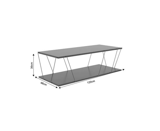 Tραπέζι σαλονιού Tars pakoworld γκρι-μαύρο 120x48x30εκ - ΤΡΑΠΕΖΑΚΙΑ ΣΑΛΟΝΙΟΥ στο Milonadakis.gr