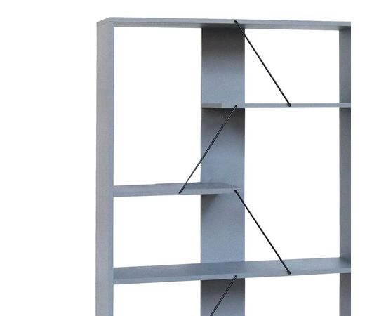 Βιβλιοθήκη Tars pakoworld γκρι-μαύρο 84x25.5x154.5εκ - ΒΙΒΛΙΟΘΗΚΕΣ στο Milonadakis.gr