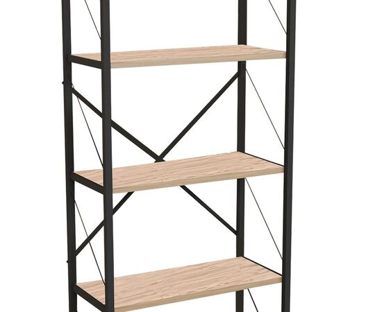 Βιβλιοθήκη Draizy pakoworld oak-μαύρο μελαμίνης 60x30x150εκ - ΒΙΒΛΙΟΘΗΚΕΣ στο Milonadakis.gr