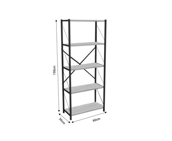 Βιβλιοθήκη Draizy pakoworld ανθρακί-μαύρο μελαμίνης 60x30x150εκ - ΒΙΒΛΙΟΘΗΚΕΣ στο Milonadakis.gr