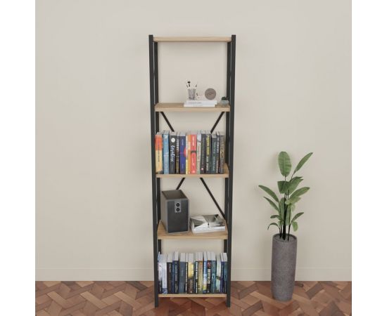 Βιβλιοθήκη Glase pakoworld oak-μαύρο μελαμίνης 40x30x150εκ - ΒΙΒΛΙΟΘΗΚΕΣ στο Milonadakis.gr