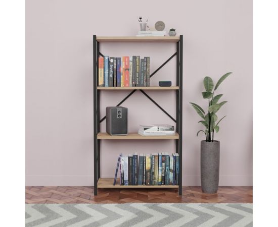 Βιβλιοθήκη Jackrey pakoworld oak-μαύρο μελαμίνης 60x30x114εκ - ΒΙΒΛΙΟΘΗΚΕΣ στο Milonadakis.gr