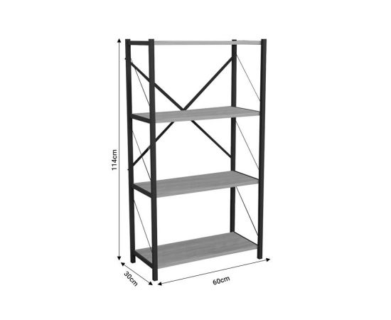Βιβλιοθήκη Jackrey pakoworld ανθρακί-μαύρο μελαμίνης 60x30x114εκ - ΒΙΒΛΙΟΘΗΚΕΣ στο Milonadakis.gr