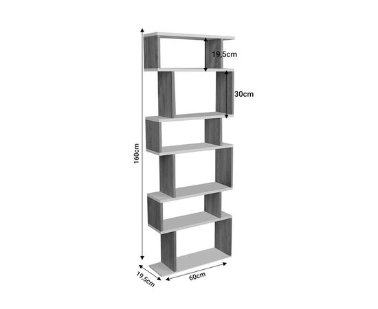 Βιβλιοθήκη Iolmi pakoworld ανθρακί-oak μελαμίνης 60x19.5x160εκ - ΒΙΒΛΙΟΘΗΚΕΣ στο Milonadakis.gr