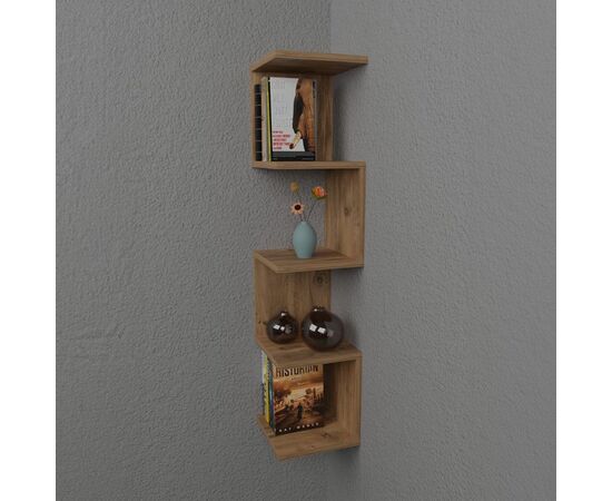 Ραφιέρα τοίχου Zigzag pakoworld oak μελαμίνης 25x25x109εκ - ΡΑΦΙΑ ΤΟΙΧΟΥ στο Milonadakis.gr
