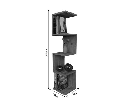 Ραφιέρα τοίχου Zigzag pakoworld oak μελαμίνης 25x25x109εκ - ΡΑΦΙΑ ΤΟΙΧΟΥ στο Milonadakis.gr