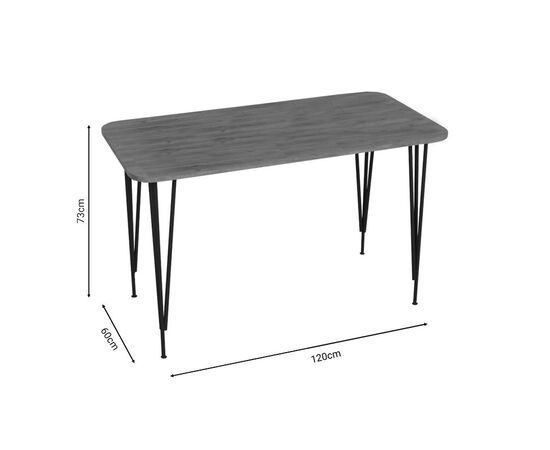 Τραπέζι Polkan pakoworld oak-μαύρο μελαμίνης 120x60x73εκ - ΤΡΑΠΕΖΙΑ ΚΟΥΖΙΝΑΣ στο Milonadakis.gr