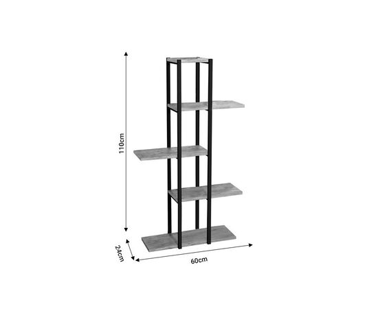 Επιδαπέδια ραφιέρα Ploko pakoworld oak-μαύρο μελαμίνης 60x24x110εκ - ΟΡΓΑΝΩΣΗ ΣΠΙΤΙΟΥ στο Milonadakis.gr