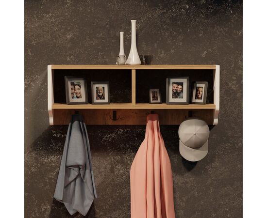 Κρεμάστρα τοίχου Gyrzi pakoworld oak-λευκό μελαμίνης 84x18x30εκ - ΚΑΛΟΓΕΡΟΙ - ΚΡΕΜΑΣΤΡΕΣ στο Milonadakis.gr