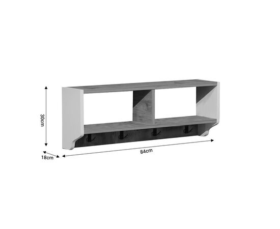 Κρεμάστρα τοίχου Gyrzi pakoworld oak-ανθρακί μελαμίνης 84x18x30εκ - ΚΑΛΟΓΕΡΟΙ - ΚΡΕΜΑΣΤΡΕΣ στο Milonadakis.gr
