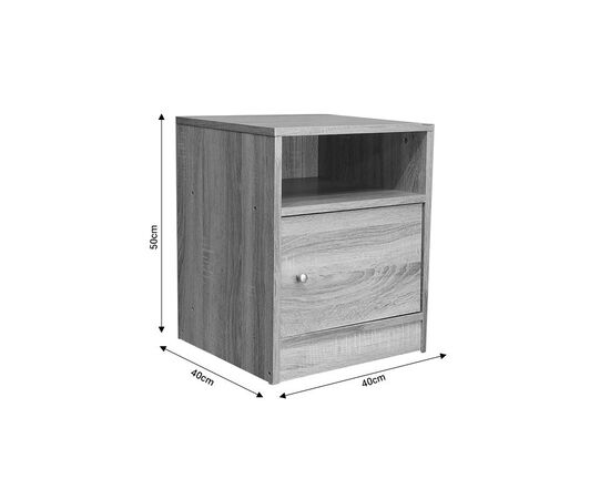 Κομοδίνο Foly pakoworld με ένα ντουλάπι καρυδί 40x40x50εκ - ΚΟΜΟΔΙΝΑ στο Milonadakis.gr