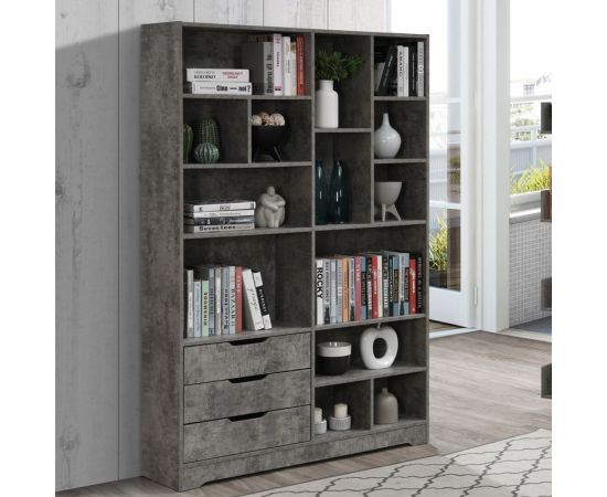 Βιβλιοθήκη Lucinda pakoworld γκρι oak 120x29.8x180.5εκ - ΒΙΒΛΙΟΘΗΚΕΣ στο Milonadakis.gr