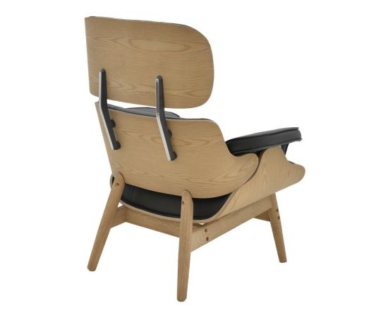 Πολυθρόνα relax Mirto pakoworld μασίφ ξύλο καρυδί -PU μαύρο 80x80x96.5εκ - ΚΑΡΕΚΛΕΣ - ΠΟΛΥΘΡΟΝΕΣ ΕΣ. στο Milonadakis.gr