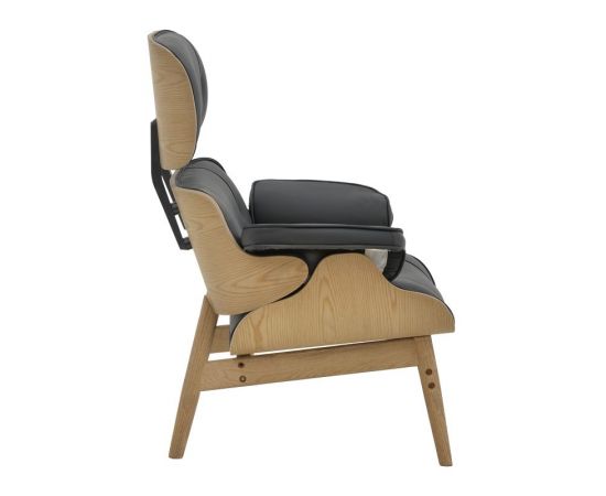 Πολυθρόνα relax Mirto pakoworld μασίφ ξύλο καρυδί -PU μαύρο 80x80x96.5εκ - ΚΑΡΕΚΛΕΣ - ΠΟΛΥΘΡΟΝΕΣ ΕΣ. στο Milonadakis.gr