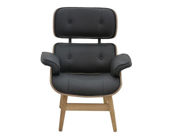 Πολυθρόνα relax Mirto pakoworld μασίφ ξύλο καρυδί -PU μαύρο 80x80x96.5εκ - ΚΑΡΕΚΛΕΣ - ΠΟΛΥΘΡΟΝΕΣ ΕΣ. στο Milonadakis.gr