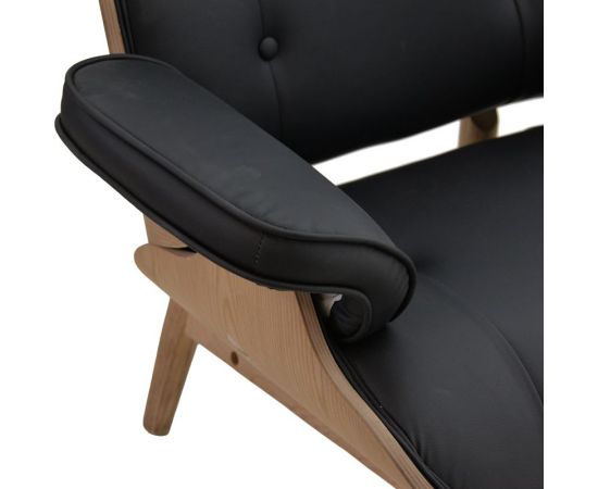 Πολυθρόνα relax Mirto pakoworld μασίφ ξύλο καρυδί -PU μαύρο 80x80x96.5εκ - ΚΑΡΕΚΛΕΣ - ΠΟΛΥΘΡΟΝΕΣ ΕΣ. στο Milonadakis.gr