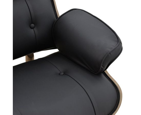Πολυθρόνα relax Mirto pakoworld μασίφ ξύλο καρυδί -PU μαύρο 80x80x96.5εκ - ΚΑΡΕΚΛΕΣ - ΠΟΛΥΘΡΟΝΕΣ ΕΣ. στο Milonadakis.gr