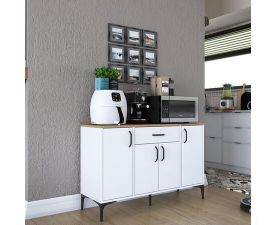 Μπουφές Ubron pakoworld λευκό-καρυδί μελαμίνης 120x40x78.6εκ - ΜΠΟΥΦΕΔΕΣ-ΚΟΝΣΟΛΕΣ στο Milonadakis.gr