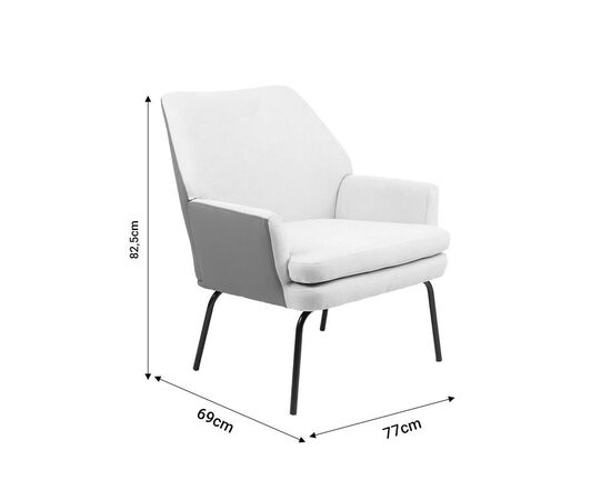 Πολυθρόνα Kieran pakoworld ύφασμα γκρι- πόδι μαύρο 77x69x82.5εκ - ΚΑΡΕΚΛΕΣ - ΠΟΛΥΘΡΟΝΕΣ ΕΣ. στο Milonadakis.gr