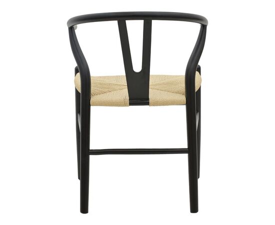 Καρέκλα Wishbone pakoworld μαύρο rubberwood-έδρα φυσικό σχοινί 53x55x76εκ - ΚΑΡΕΚΛΕΣ - ΠΟΛΥΘΡΟΝΕΣ ΕΣ. στο Milonadakis.gr