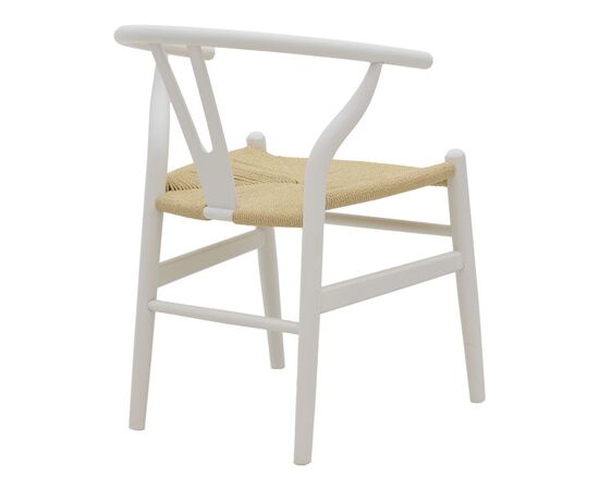 Καρέκλα Wishbone pakoworld λευκό rubberwood-έδρα φυσικό σχοινί 53x55x76εκ - ΚΑΡΕΚΛΕΣ - ΠΟΛΥΘΡΟΝΕΣ ΕΣ. στο Milonadakis.gr