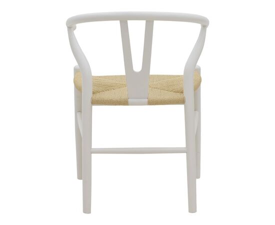 Καρέκλα Wishbone pakoworld λευκό rubberwood-έδρα φυσικό σχοινί 53x55x76εκ - ΚΑΡΕΚΛΕΣ - ΠΟΛΥΘΡΟΝΕΣ ΕΣ. στο Milonadakis.gr