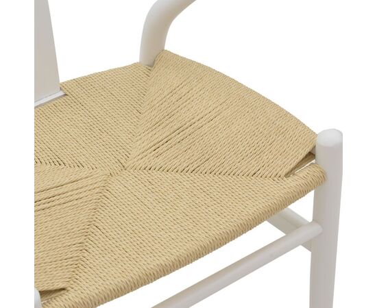 Καρέκλα Wishbone pakoworld λευκό rubberwood-έδρα φυσικό σχοινί 53x55x76εκ - ΚΑΡΕΚΛΕΣ - ΠΟΛΥΘΡΟΝΕΣ ΕΣ. στο Milonadakis.gr