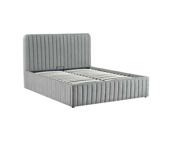 Κρεβάτι διπλό Zilin pakoworld ύφασμα ανθρακί-beige 160x200εκ - ΚΡΕΒΑΤΙΑ στο Milonadakis.gr