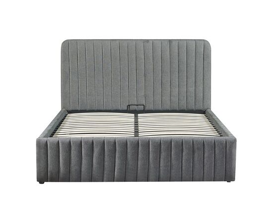 Κρεβάτι διπλό Zilin pakoworld ύφασμα ανθρακί-beige 160x200εκ - ΚΡΕΒΑΤΙΑ στο Milonadakis.gr