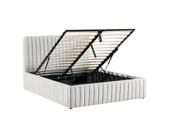 Κρεβάτι διπλό Zilin pakoworld ύφασμα γκρι-μπεζ 160x200εκ - ΚΡΕΒΑΤΙΑ στο Milonadakis.gr