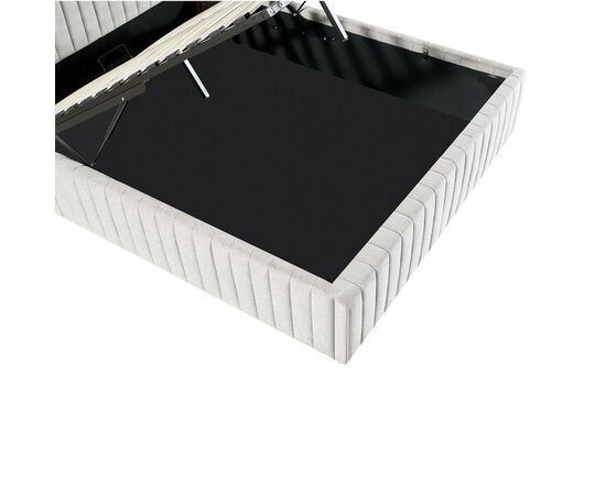 Κρεβάτι διπλό Zilin pakoworld ύφασμα γκρι-μπεζ 160x200εκ - ΚΡΕΒΑΤΙΑ στο Milonadakis.gr