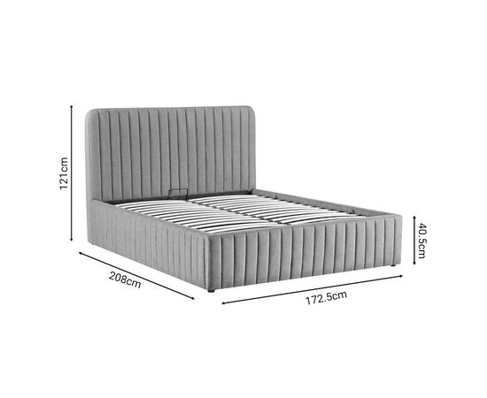 Κρεβάτι διπλό Zilin pakoworld ύφασμα γκρι-μπεζ 160x200εκ - ΚΡΕΒΑΤΙΑ στο Milonadakis.gr