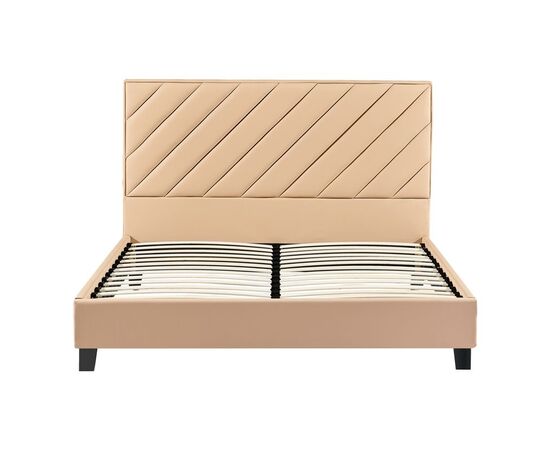 Κρεβάτι διπλό Franky pakoworld pu μπεζ 160x200εκ - ΚΡΕΒΑΤΙΑ στο Milonadakis.gr