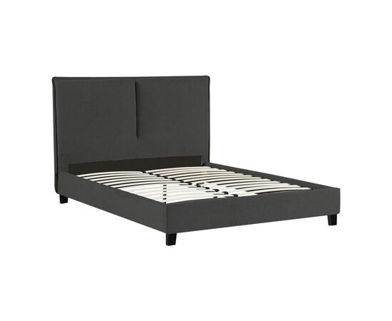 Κρεβάτι διπλό Majus pakoworld βελούδο ανθρακί-beige 160x200εκ - ΚΡΕΒΑΤΙΑ στο Milonadakis.gr