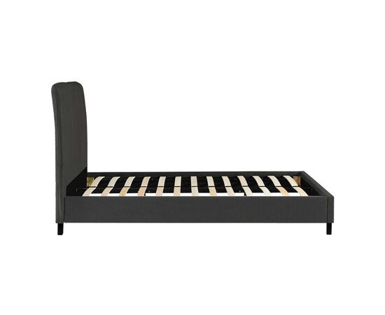 Κρεβάτι διπλό Majus pakoworld βελούδο ανθρακί-beige 160x200εκ - ΚΡΕΒΑΤΙΑ στο Milonadakis.gr