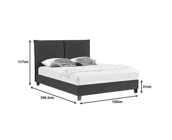 Κρεβάτι διπλό Majus pakoworld βελούδο ανθρακί-beige 160x200εκ - ΚΡΕΒΑΤΙΑ στο Milonadakis.gr