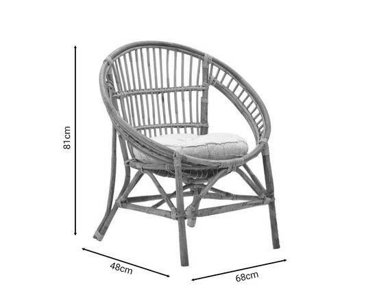 Πολυθρόνα Blore Inart φυσικό ξύλο με μαξιλάρι 68x48x81εκ - ΚΑΡΕΚΛΕΣ - ΠΟΛΥΘΡΟΝΕΣ ΕΣ. στο Milonadakis.gr