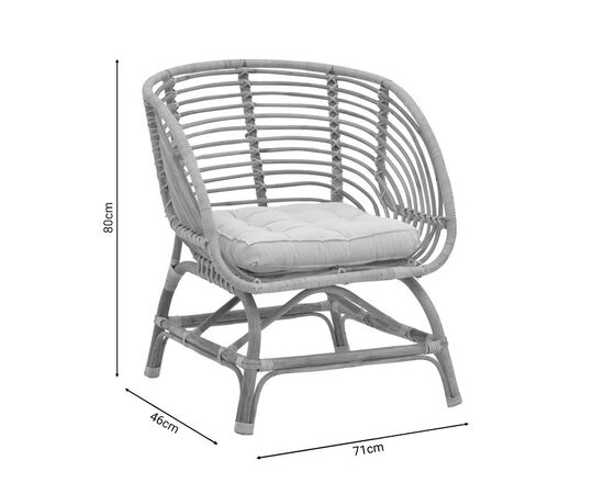 Πολυθρόνα Diane Inart φυσικό ξύλο με μαξιλάρι 71x46x80εκ - ΚΑΡΕΚΛΕΣ - ΠΟΛΥΘΡΟΝΕΣ ΕΣ. στο Milonadakis.gr