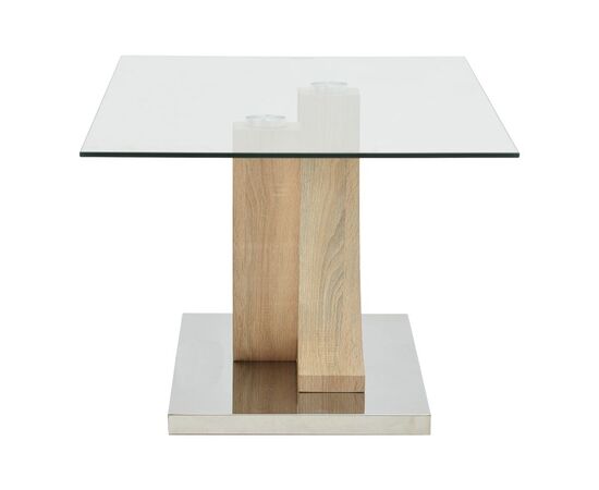 Τραπέζι σαλονιού Kasmora pakoworld φυσικό ξύλο-γυαλί 110x60x45εκ - ΤΡΑΠΕΖΑΚΙΑ ΣΑΛΟΝΙΟΥ στο Milonadakis.gr