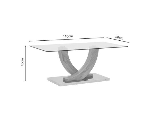 Τραπέζι σαλονιού Kasmora pakoworld φυσικό ξύλο-γυαλί 110x60x45εκ - ΤΡΑΠΕΖΑΚΙΑ ΣΑΛΟΝΙΟΥ στο Milonadakis.gr