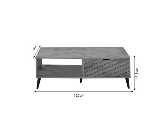 Τραπέζι σαλονιού Thelma pakoworld sonoma μελαμίνης 120x60x41.6εκ - ΤΡΑΠΕΖΑΚΙΑ ΣΑΛΟΝΙΟΥ στο Milonadakis.gr