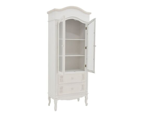 Βιτρίνα Pazlen Inart mdf σε λευκή αντικέ απόχρωση 74.5x39x190εκ - ΒΙΤΡΙΝΕΣ στο Milonadakis.gr