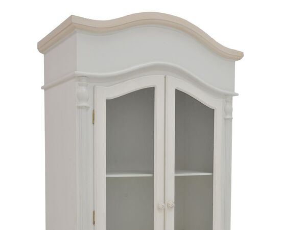 Βιτρίνα Pazlen Inart mdf σε λευκή αντικέ απόχρωση 74.5x39x190εκ - ΒΙΤΡΙΝΕΣ στο Milonadakis.gr