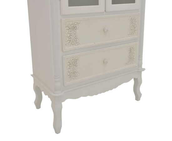 Βιτρίνα Pazlen Inart mdf σε λευκή αντικέ απόχρωση 74.5x39x190εκ - ΒΙΤΡΙΝΕΣ στο Milonadakis.gr