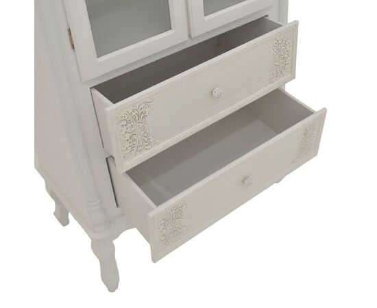 Βιτρίνα Pazlen Inart mdf σε λευκή αντικέ απόχρωση 74.5x39x190εκ - ΒΙΤΡΙΝΕΣ στο Milonadakis.gr