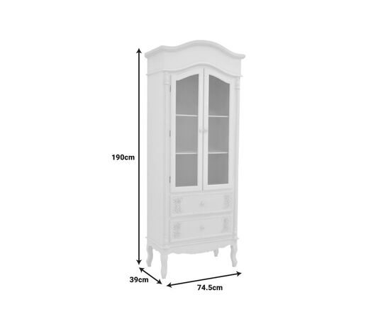 Βιτρίνα Pazlen Inart mdf σε λευκή αντικέ απόχρωση 74.5x39x190εκ - ΒΙΤΡΙΝΕΣ στο Milonadakis.gr