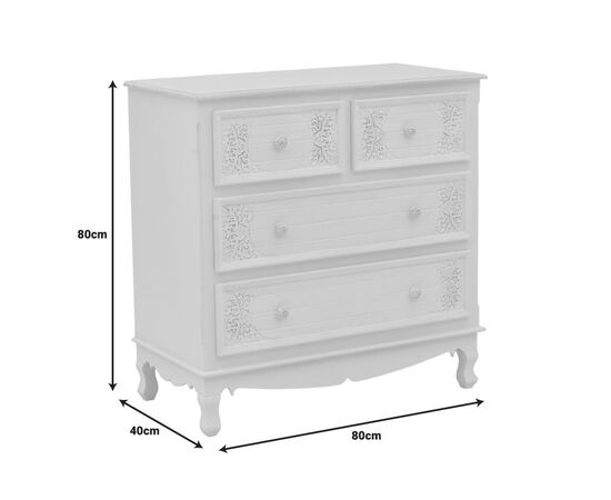 Συρταριέρα Pazlen Inart mdf σε λευκή αντικέ απόχρωση 80x40x80εκ - ΣΥΡΤΑΡΙΕΡΕΣ - ΤΟΥΑΛΕΤΕΣ στο Milonadakis.gr