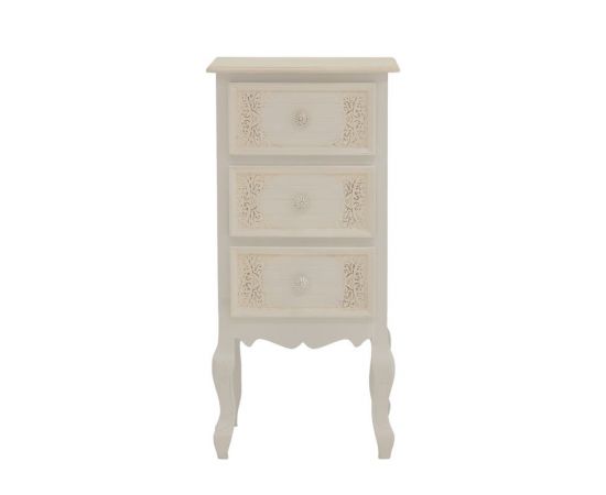 Συρταριέρα Pazlen Inart mdf σε λευκή αντικέ απόχρωση 40x34.5x82εκ - ΣΥΡΤΑΡΙΕΡΕΣ - ΤΟΥΑΛΕΤΕΣ στο Milonadakis.gr